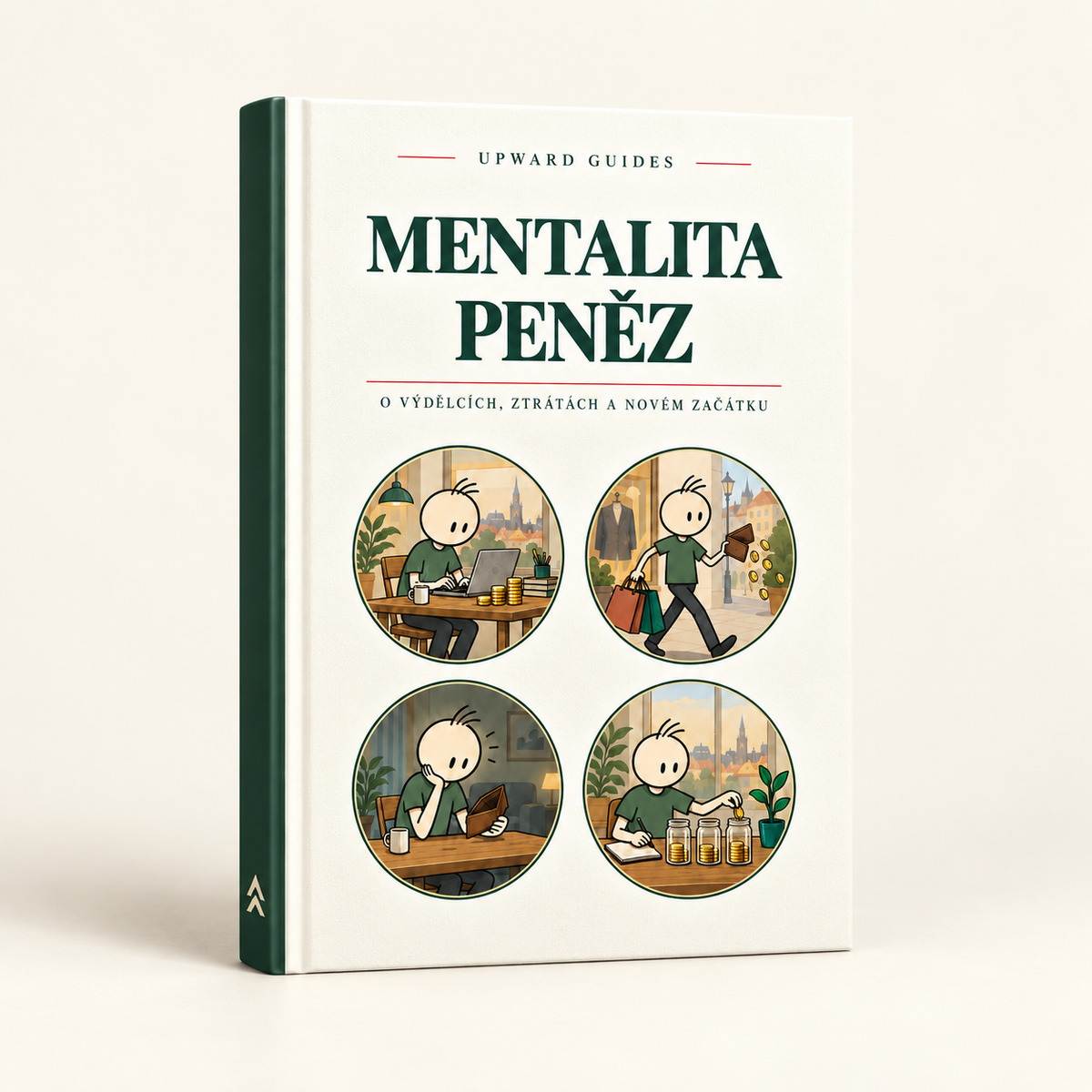 Mentalita peněz – český e-book UPWARD Guides, 3D náhled obálky